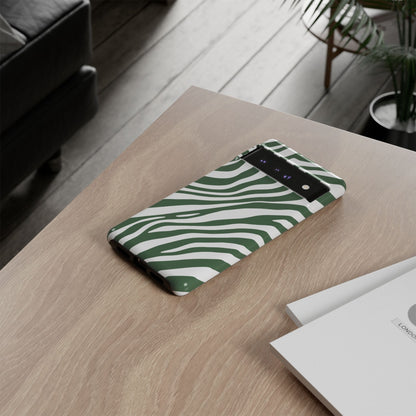 Modern Sage Zebra Print Phone Case