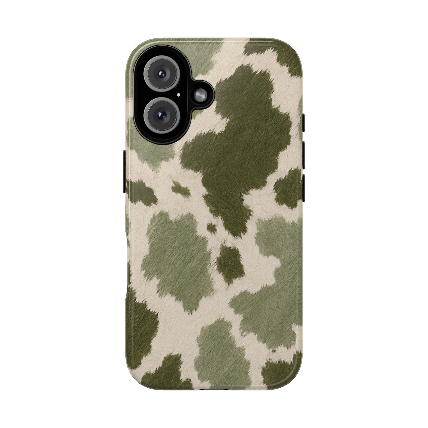 Stylish Olive Green Cow Print Phone Case