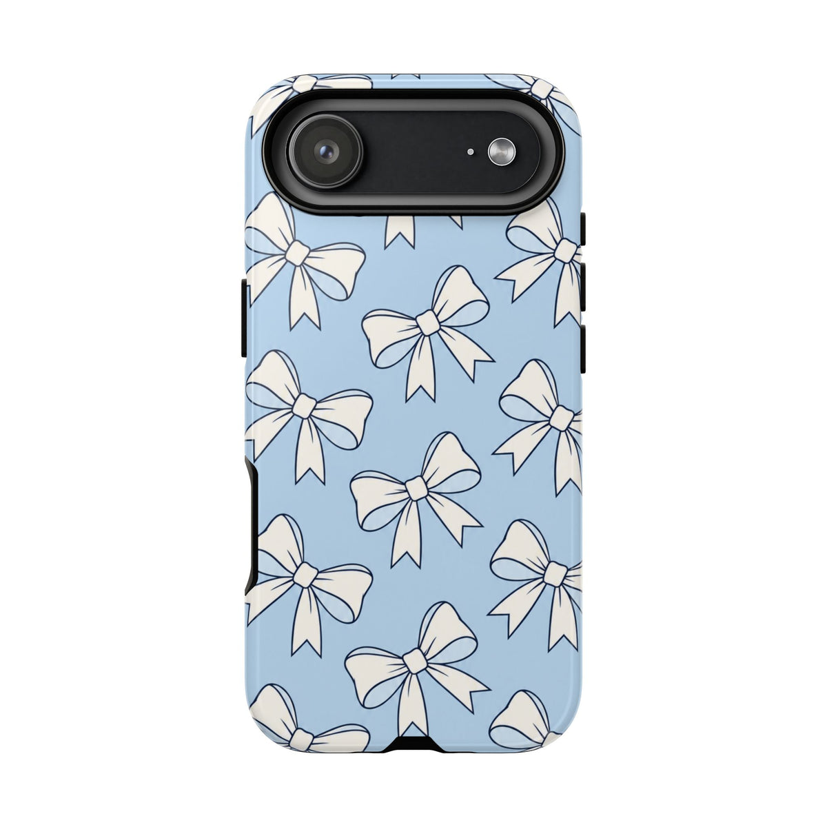 Chic Powder Blue Bow Pattern Phone Case