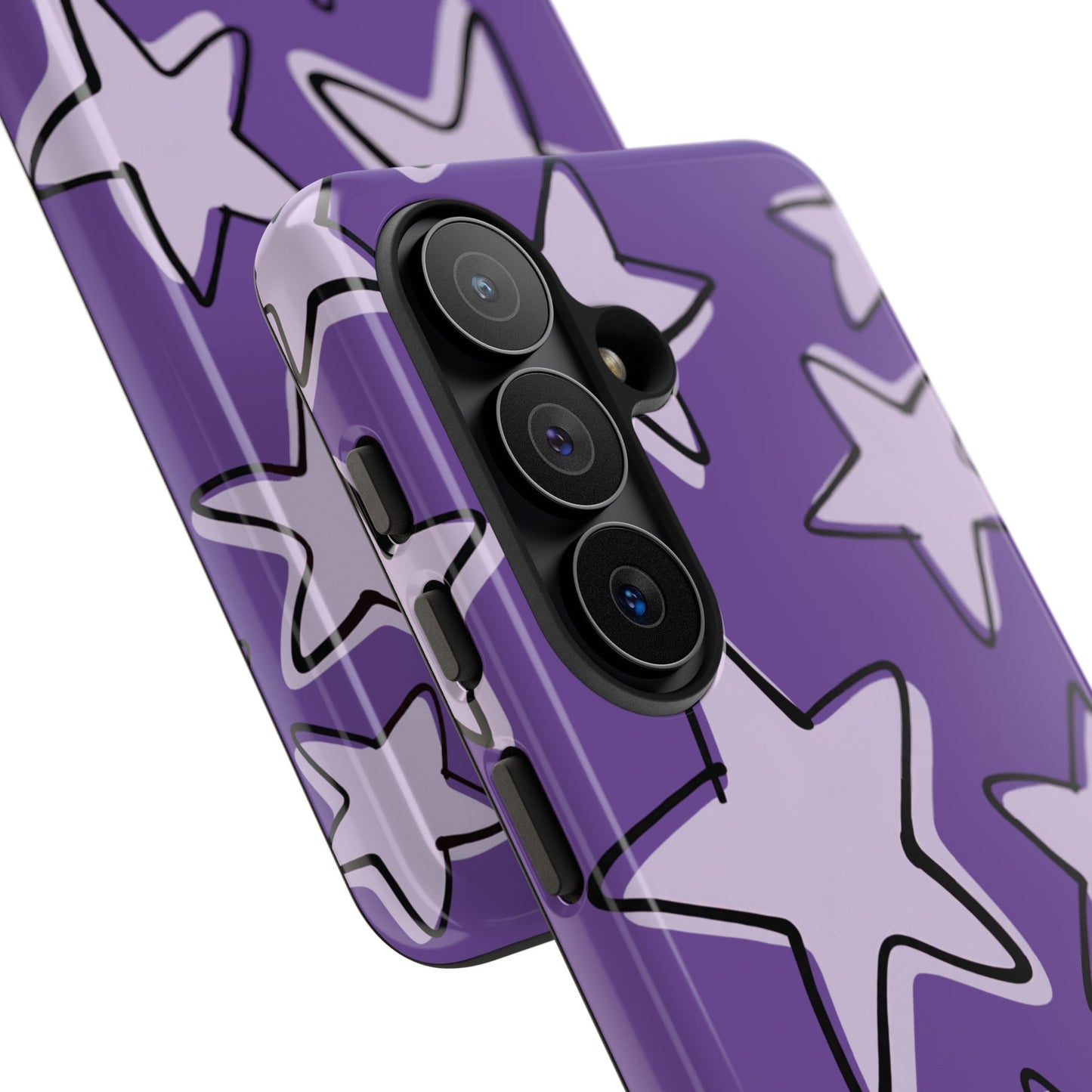 Violet Purple Doodle Star Phone Case