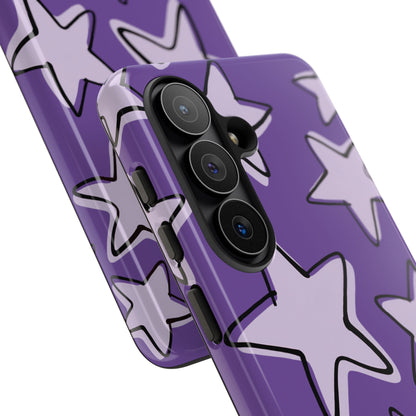 Violet Purple Doodle Star Phone Case