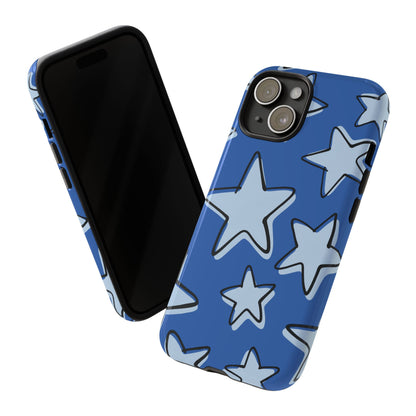 Cobalt Blue Doodle Star Phone Case