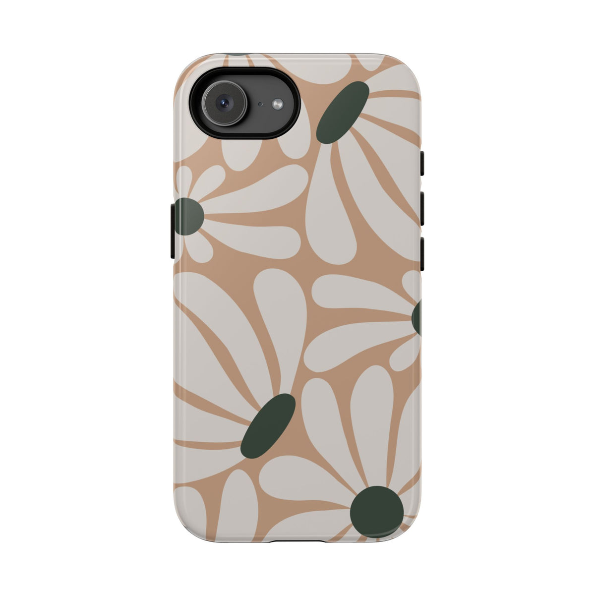 Retro Beige & White Daisy Pattern Phone Case - Beige Phone Case - iPhone 17e / Glossy