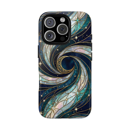 Elegant Navy & Teal Celestial Swirl Phone Case