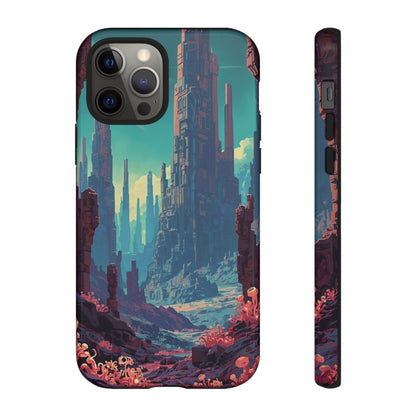 Alien Monolith Valley Sci-fi Phone Case - Pink Phone Case - iPhone 12 Pro / Glossy