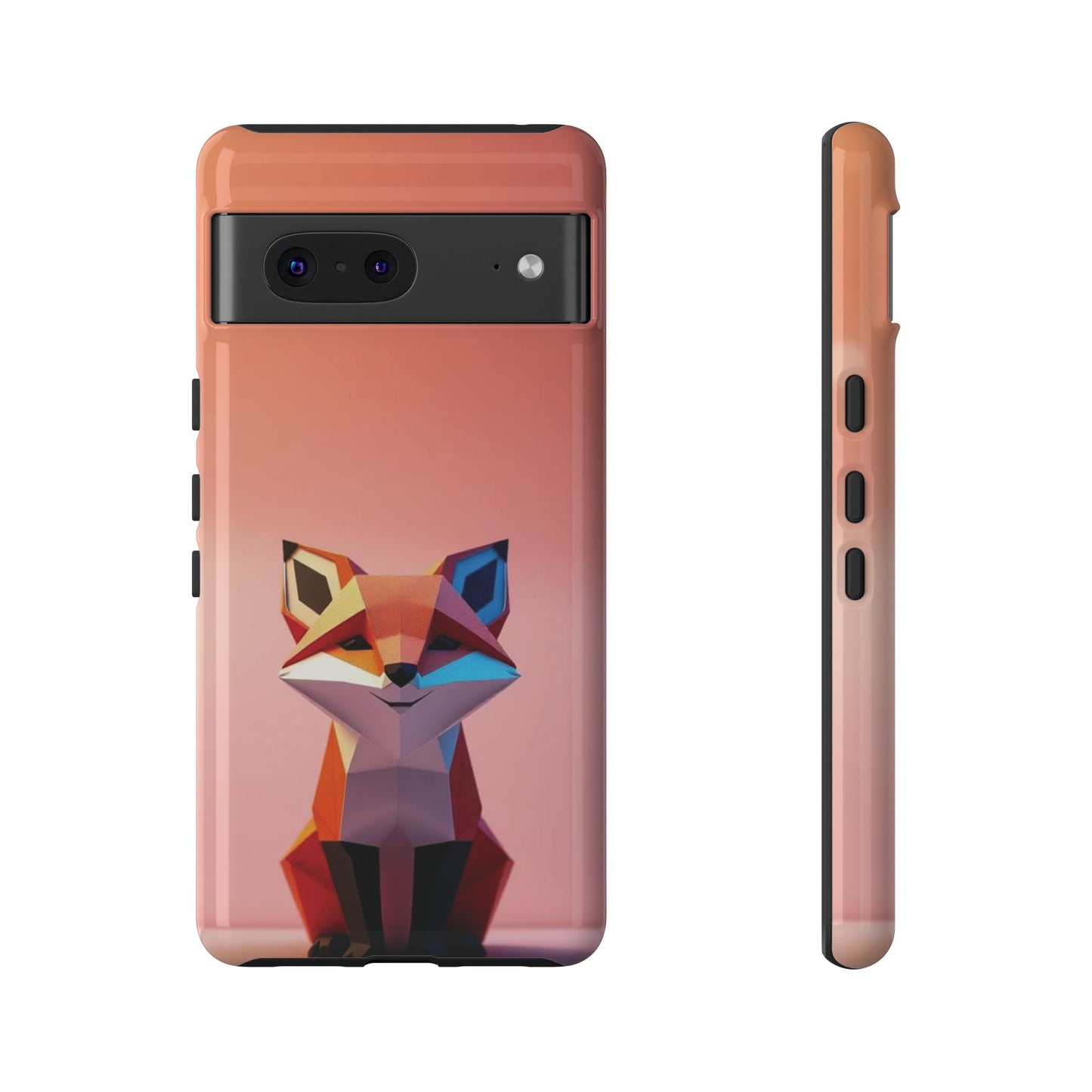Google Pixel 7 / Glossy Phone Case - Origami Fox Design Phone Case