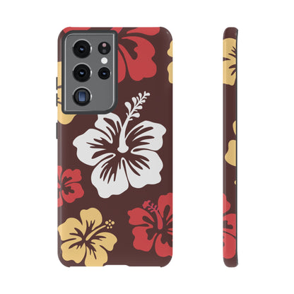 Samsung Galaxy S21 Ultra / Glossy Phone Case - ’Hibiscus Retro Pattern #2’ Phone Case