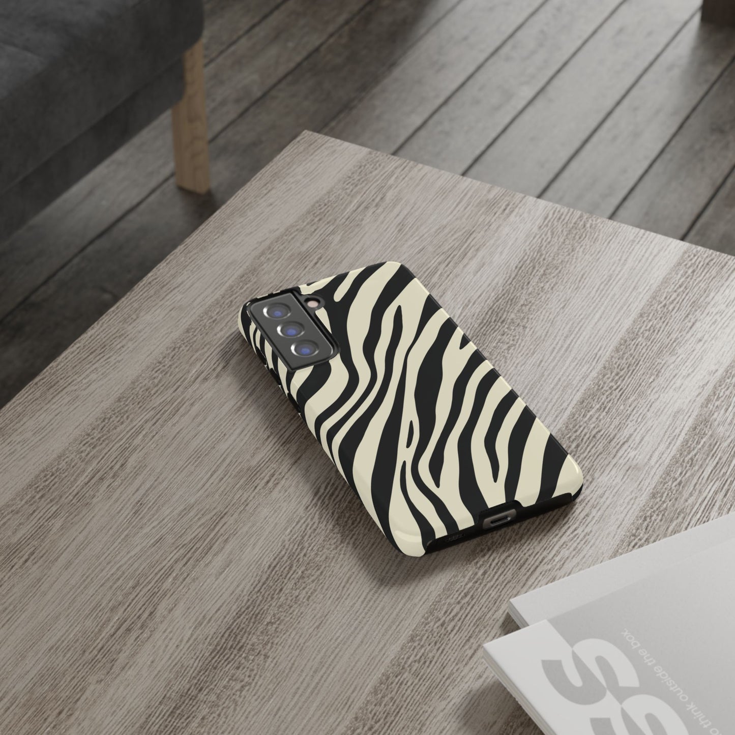 Modern Neutral Zebra Print Phone Case