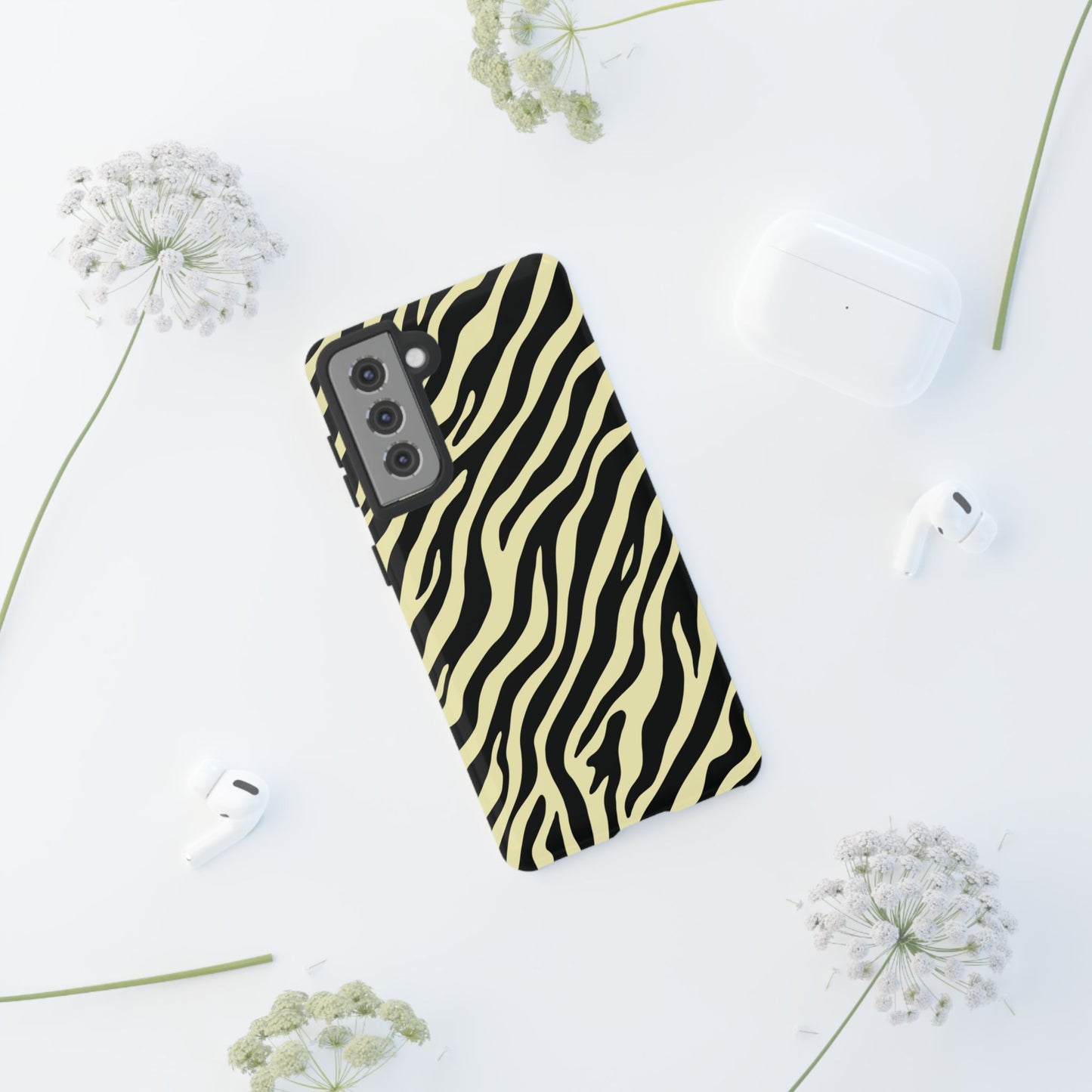 Stylish Neutral Zebra Print Phone Case
