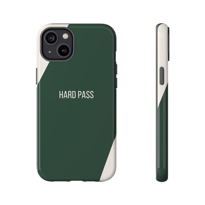 iPhone 14 Plus / Glossy Phone Case - Sassy Statement Case ’Hard Pass’ in Green & White