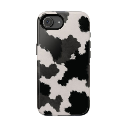 Modern Monochrome Cow Print Phone Case - Black Phone Case - iPhone 17e / Glossy