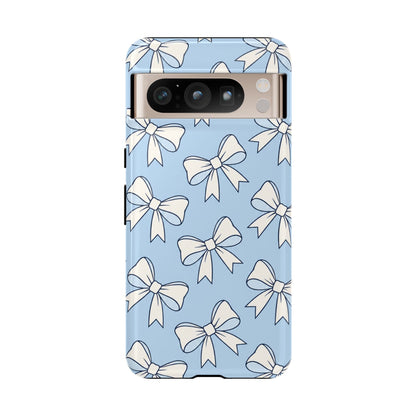Chic Powder Blue Bow Pattern Phone Case