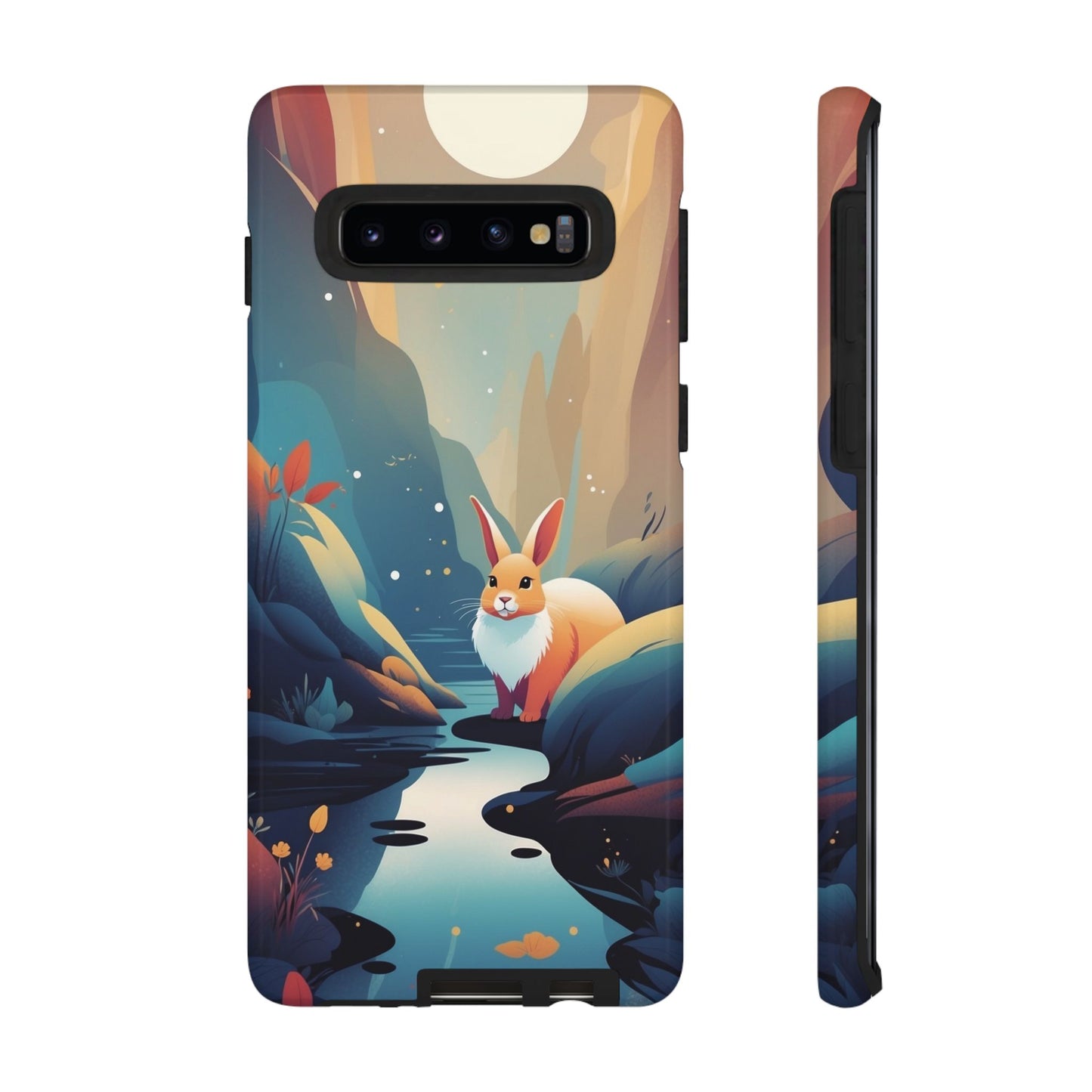 Samsung Galaxy S10 / Glossy Phone Case - Stylised Rabbit Design Phone Case