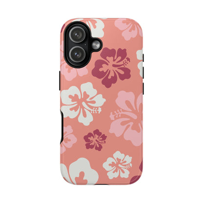 iPhone 17 / Glossy Phone Case - ’Pink Hibiscus Retro Pattern #3’ Phone Case