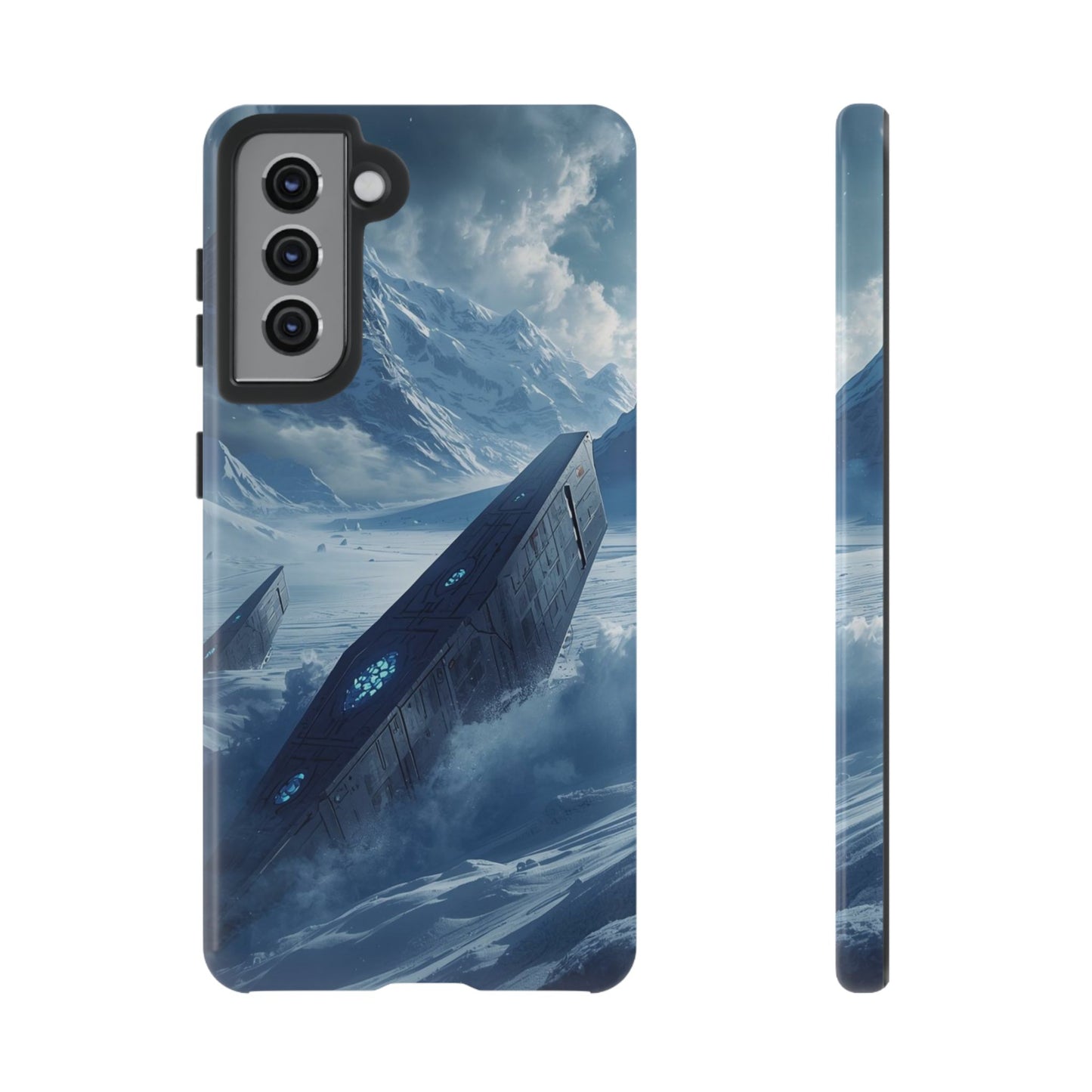 Samsung Galaxy S21 / Glossy Phone Case - Frozen Alien Wreckage Sci-fi Phone Case