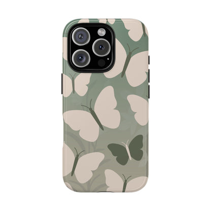 Minimalist Light Green Butterfly Pattern Phone Case - Green Phone Case - iPhone 16 Pro / Glossy