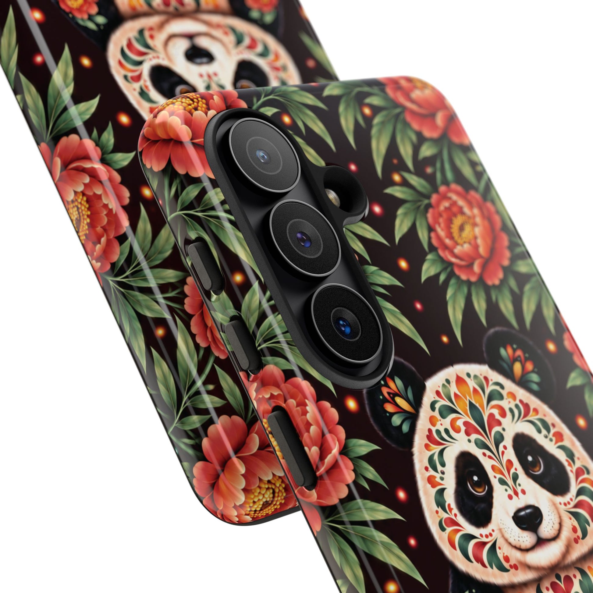 Cute Terracotta and Teal Calavera Panda Phone Case - Multicolor Phone Case