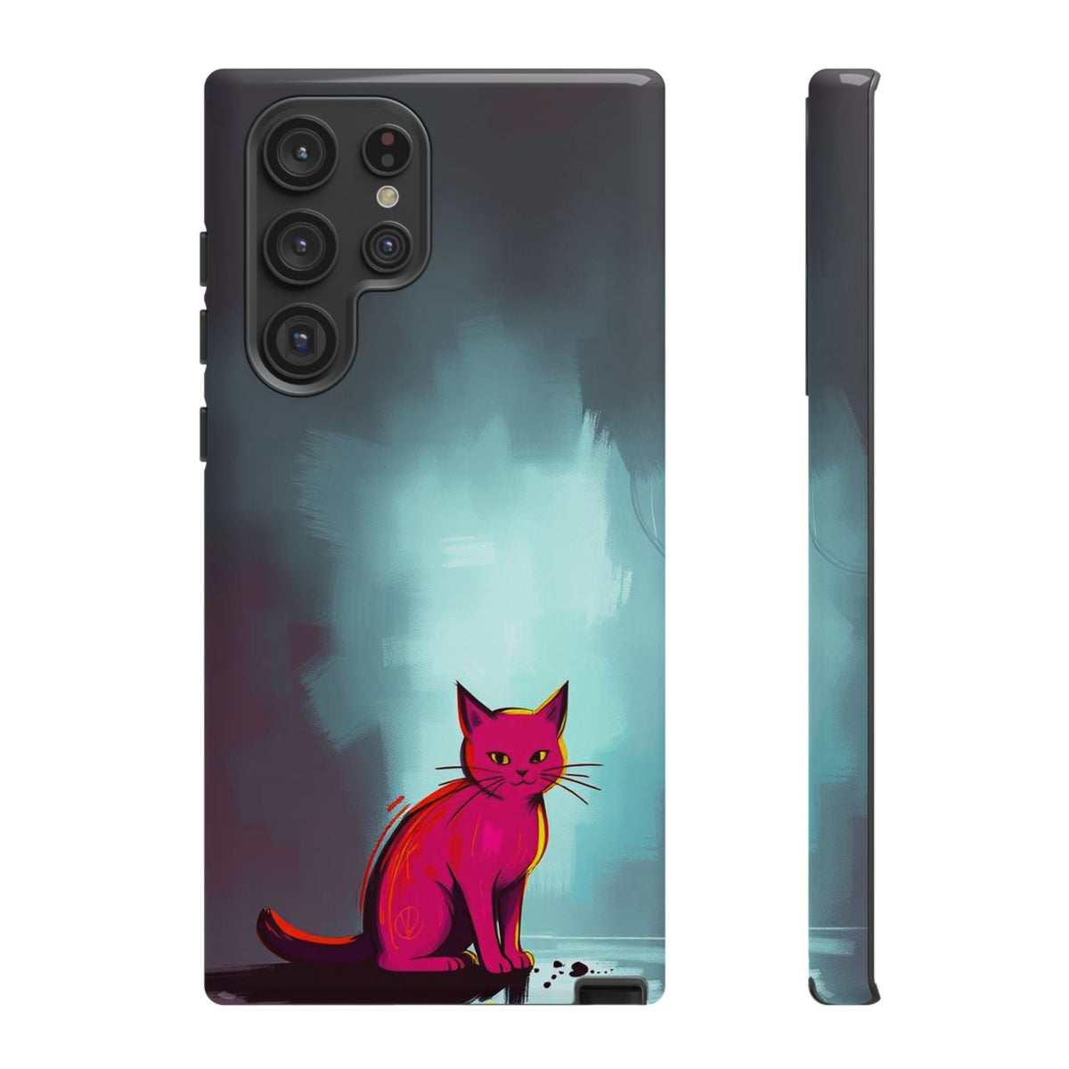 Pop Art Moody Cat Design Phone Case - Multicolor Phone Case - Samsung Galaxy S22 Ultra / Glossy