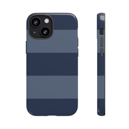 Dark Blue Horizontal Stripe Pattern Phone Case - Blue Phone Case - iPhone 13 Mini / Glossy