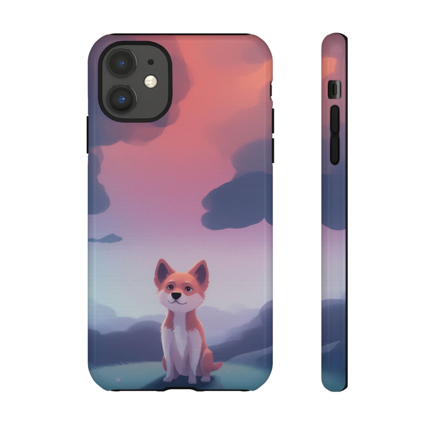 iPhone 11 / Glossy Phone Case - Cute Dog & Cloud Design Phone Case