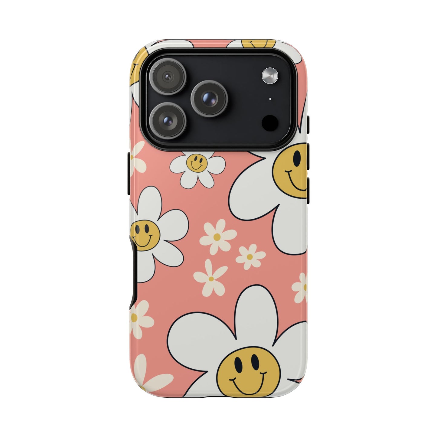 Fun Retro Daisy Pattern with Pink Background Phone Case - Pink Phone Case - iPhone 17 Pro / Glossy