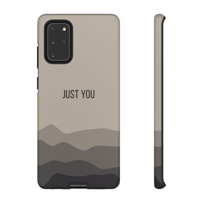 Samsung Galaxy S20+ / Glossy Phone Case - Minimalist Beige Waves ’Just You’ Statement Phone Case
