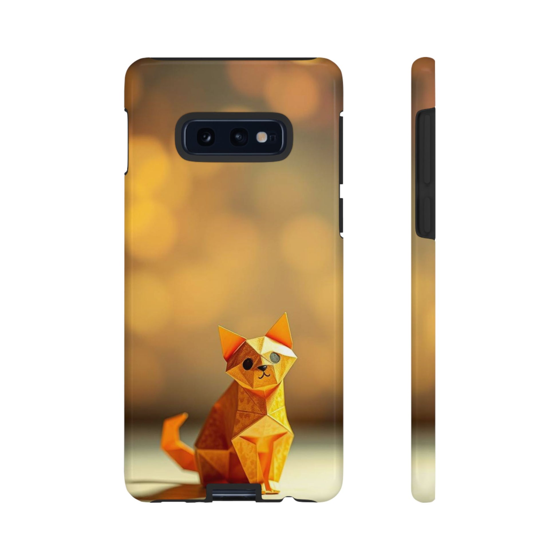 Cute Origami Cat Design Phone Case - Orange Phone Case - Samsung Galaxy S10E / Glossy
