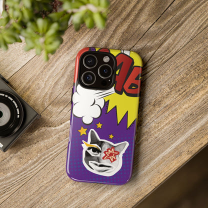 Bold Purple Pop Art Cat Phone Case - Purple Phone Case