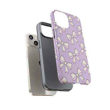 Chic Lilac Bow Pattern Phone Case