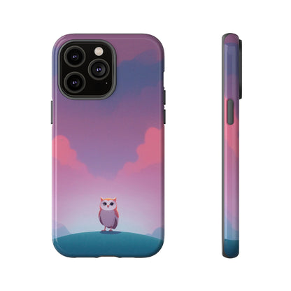 iPhone 14 Pro Max / Glossy Phone Case - Watercolour Owl & Cloud Design Phone Case