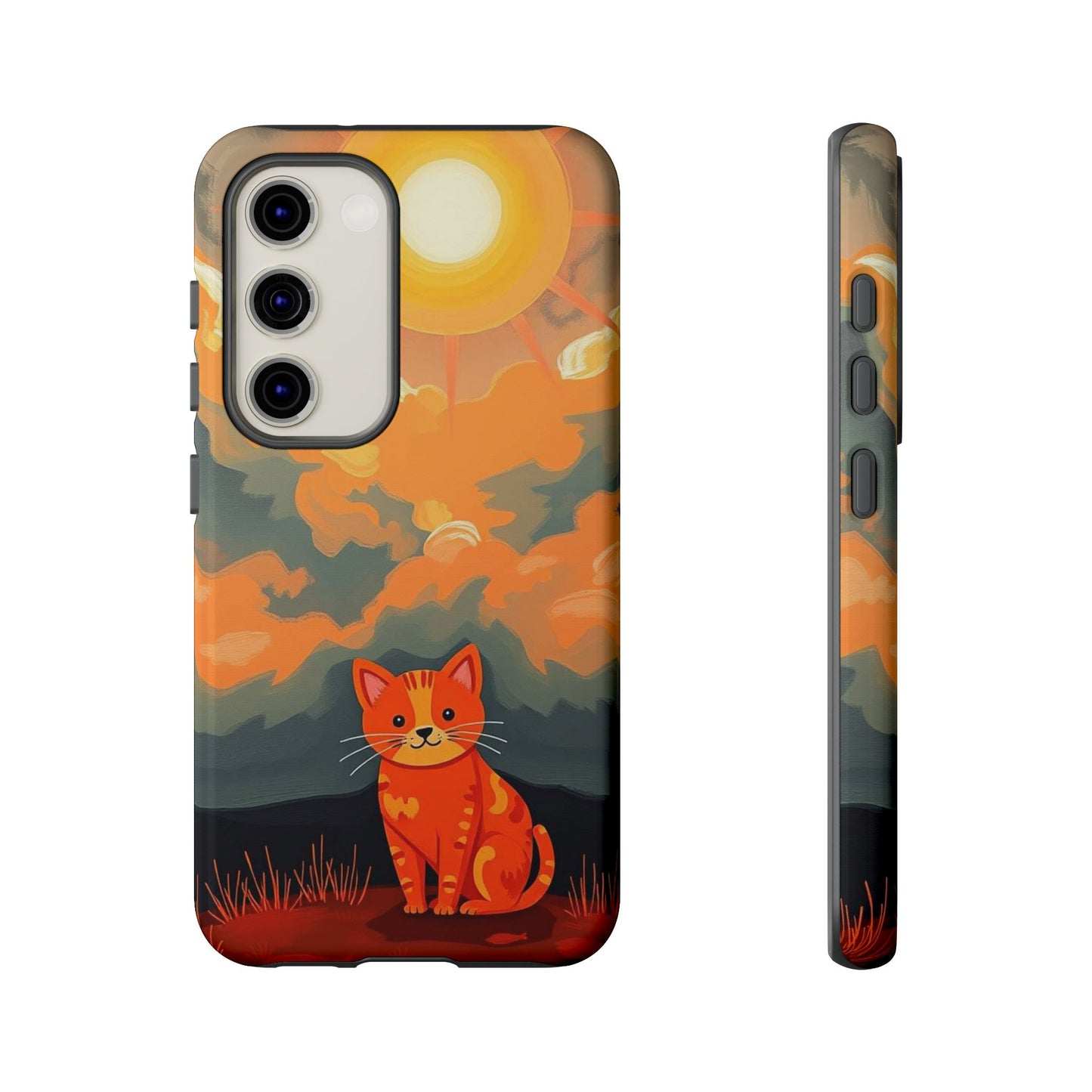 Samsung Galaxy S23 / Glossy Phone Case - Acrylic Painting Style Cat Design Phone Case