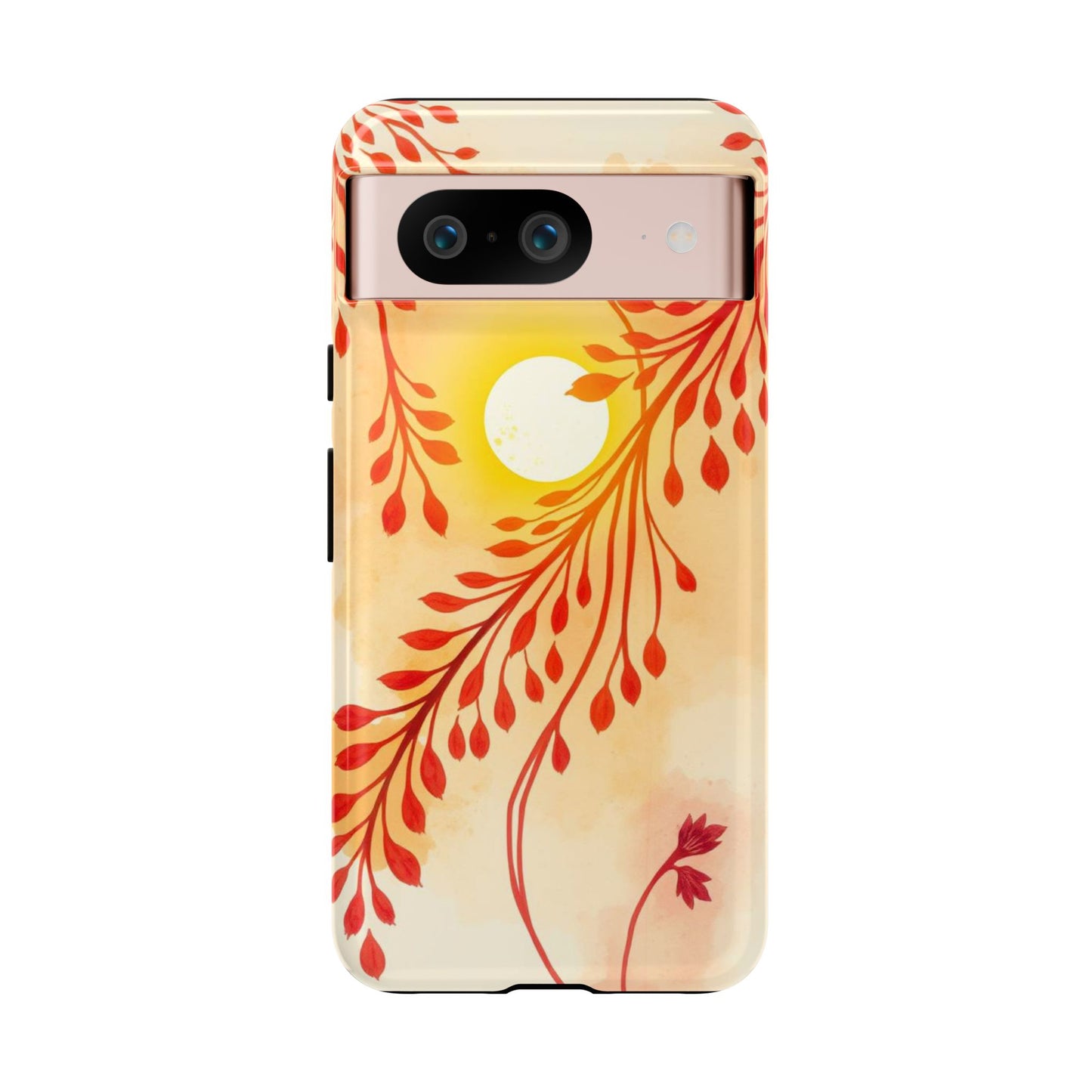 Google Pixel 8 / Glossy Phone Case - Boho Chic Watercolour Sunset Design Phone Case