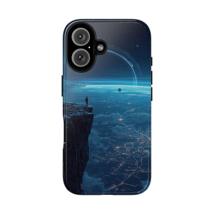 iPhone 16 / Glossy Phone Case - Orbital Ring Horizon Sci-fi Phone Case
