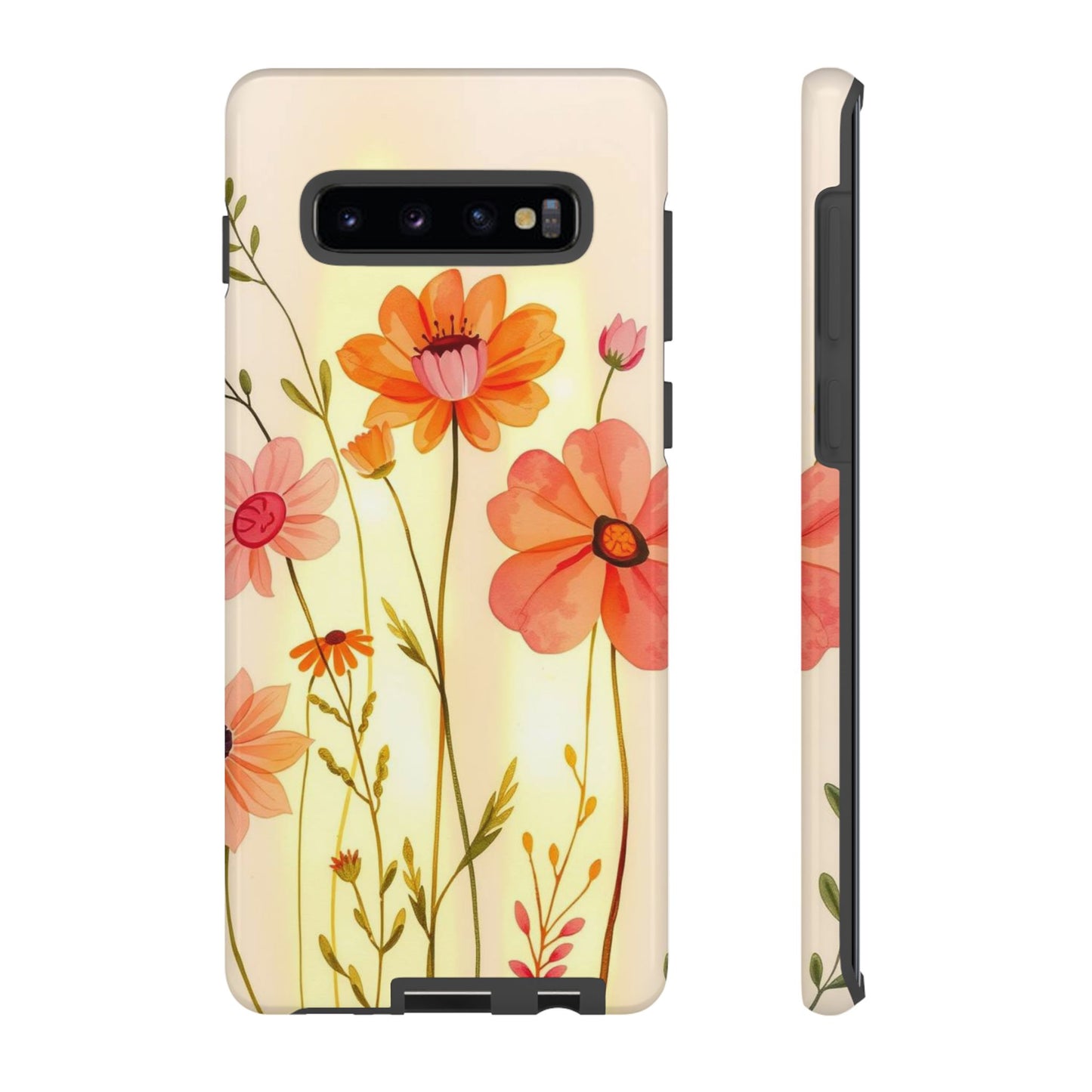 Samsung Galaxy S10 Plus / Glossy Phone Case - Watercolour Bunch of Wildflowers Design Phone Case