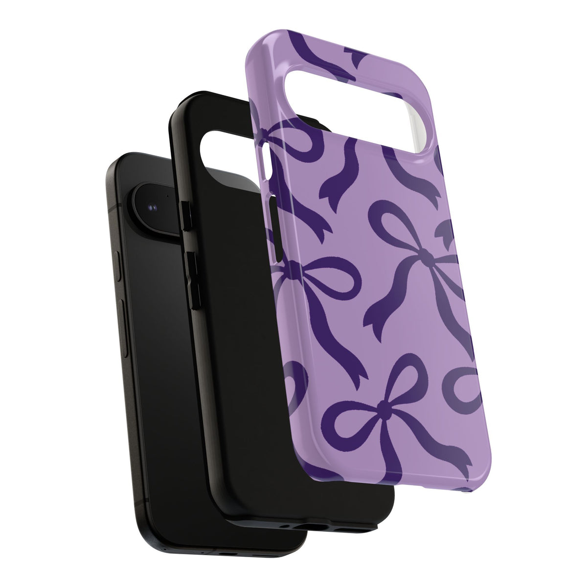 Bold Lilac and Deep Purple Bow Pattern Phone Case - Purple Phone Case