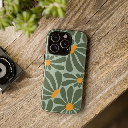 Phone Case - Retro Green Daisy Pattern Phone Case