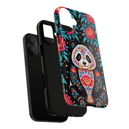 Cute Pink and Turquoise Calavera Panda Phone Case - Multicolor Phone Case