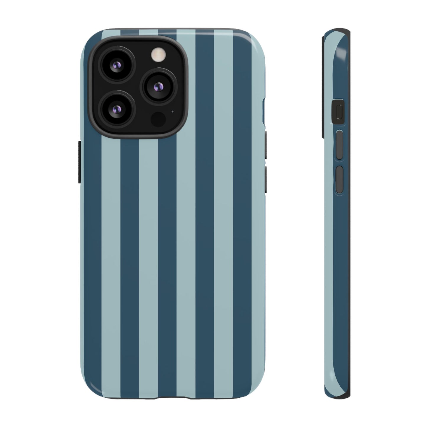 iPhone 13 Pro / Glossy Phone Case - ’Blue Stripe Pattern’ Phone Case