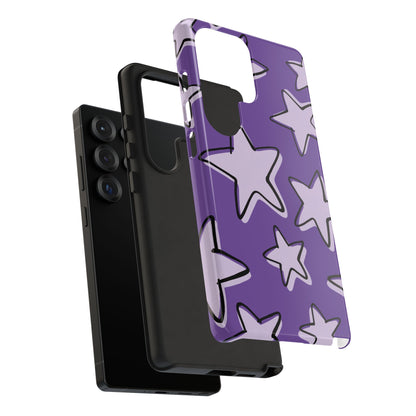 Violet Purple Doodle Star Phone Case