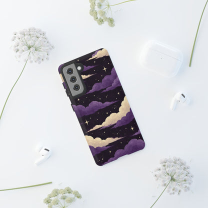 Illustrated Purple Clouds & Stars Phone Case