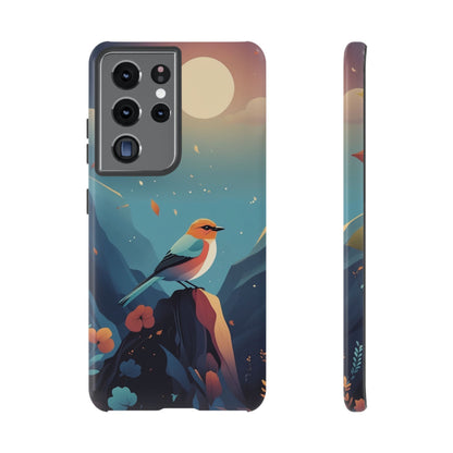 Samsung Galaxy S21 Ultra / Glossy Phone Case - Stylised Bird Design Phone Case