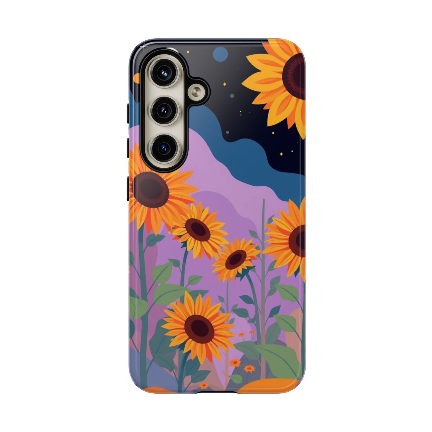 Samsung Galaxy S24 / Glossy Phone Case - Surreal Sunflower Design Phone Case