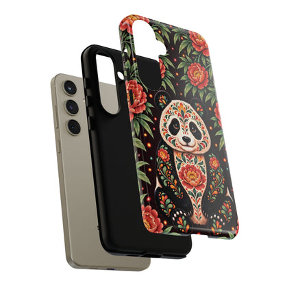 Cute Terracotta and Teal Calavera Panda Phone Case - Multicolor Phone Case