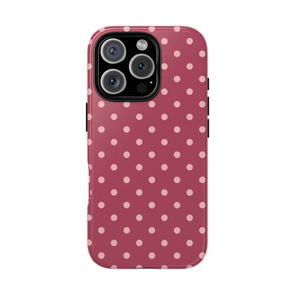 iPhone 16 Pro / Glossy Phone Case - ’Pink Dot Pattern’ Phone Case