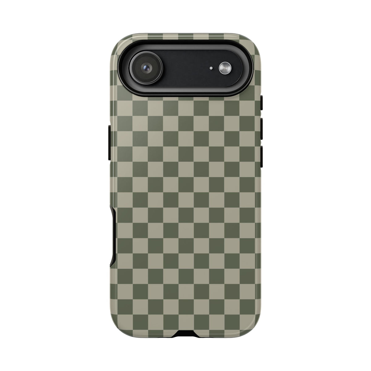 Bold Olive Green Checked Pattern Phone Case - Green Phone Case - iPhone 17 Air / Glossy