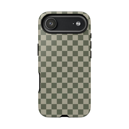 Bold Olive Green Checked Pattern Phone Case - Green Phone Case - iPhone 17 Air / Glossy