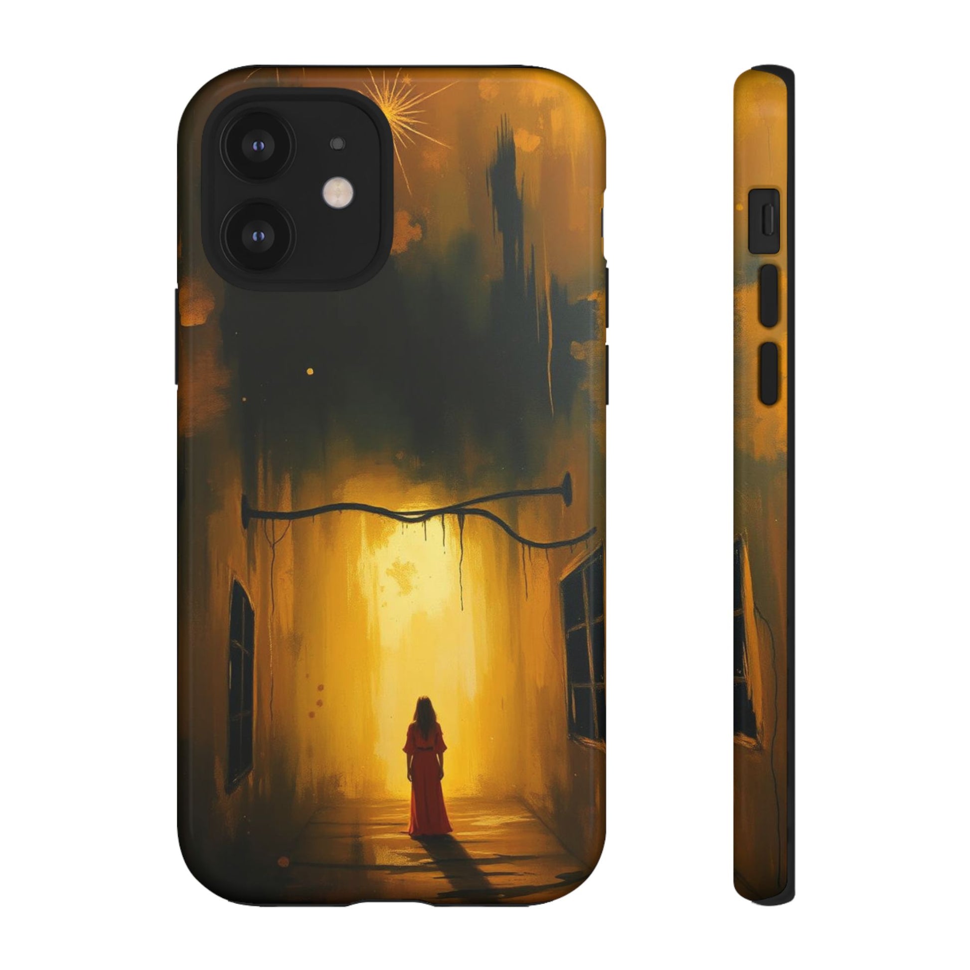 Acrylic Gothic Woman in Red Phone Case - Multicolor Phone Case - iPhone 12 / Glossy