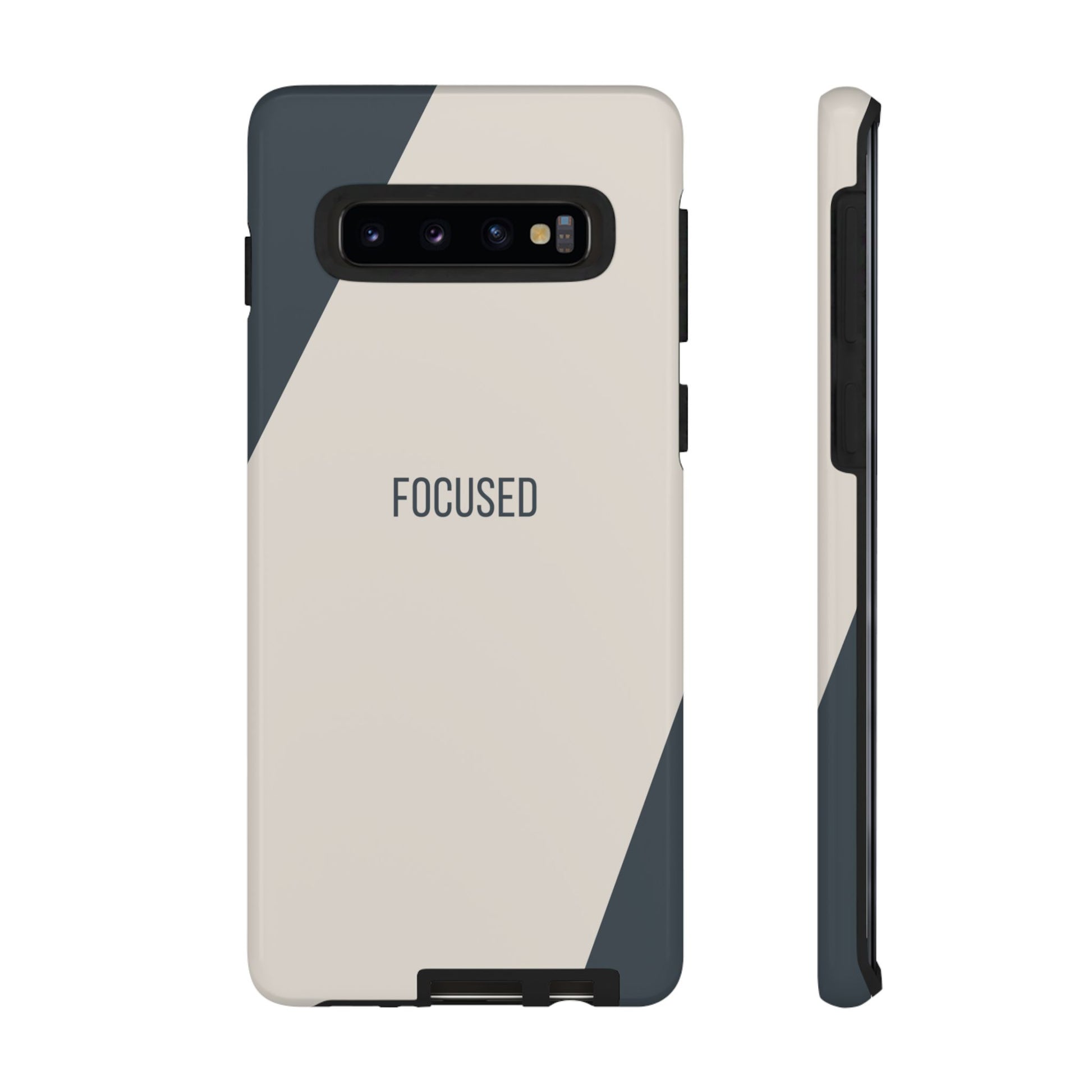 Phone Case - Sassy Statement Case ’Focused’ in Beige & Blue