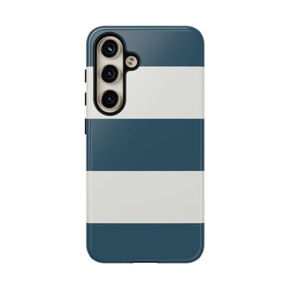 Blue & White Horizontal Stripe Pattern Phone Case - Blue Phone Case - Samsung Galaxy S24 / Glossy