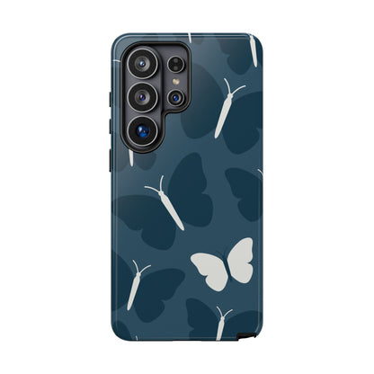Minimalist Dark Blue Butterfly Pattern Phone Case - Blue Phone Case - Samsung Galaxy S26 Ultra / Glossy